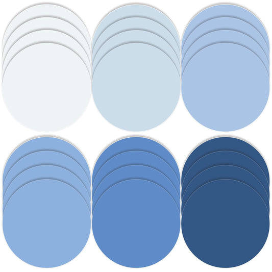 Lincia 24 Pack Colorful Dry Erase Dots Circles Spots for Classroom Table 10.5 Inch Removable Vinyl Desktop Stickers Spots Wall Decals for 100th Day of School Teacher Students Home (Blue Colors)