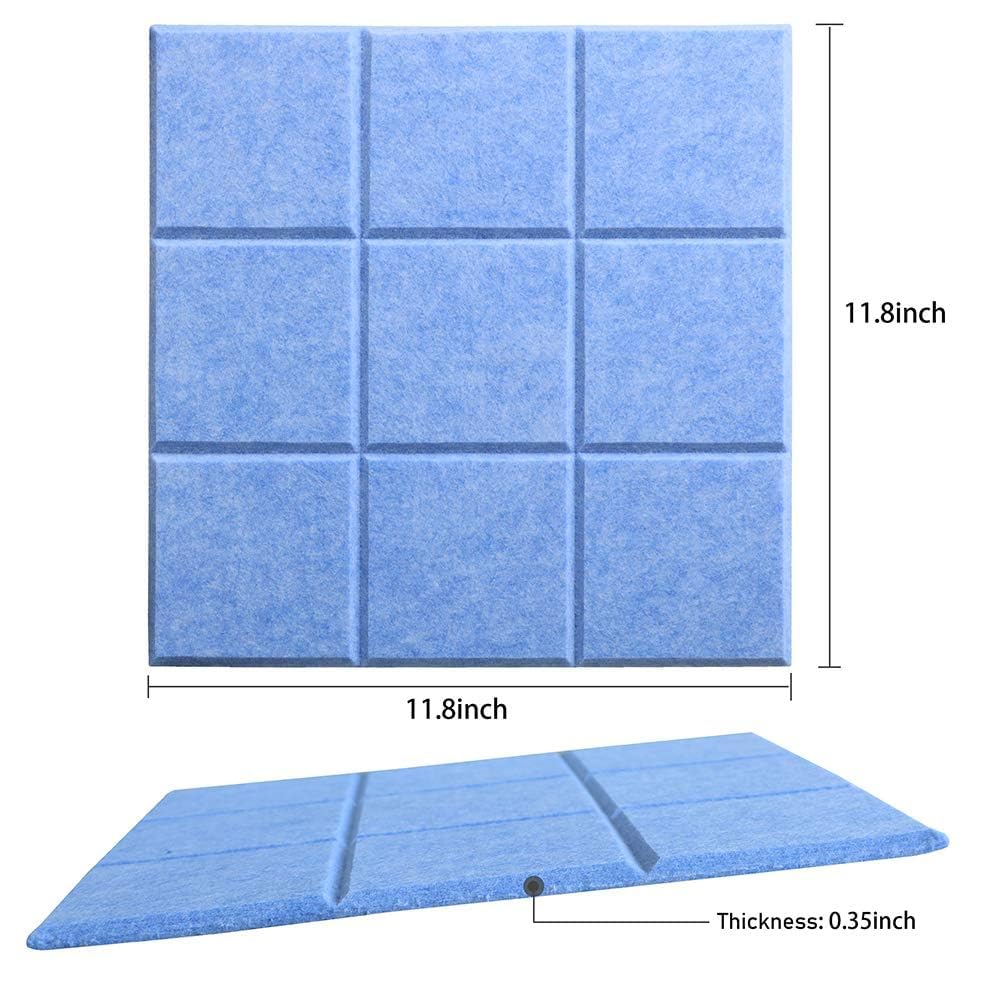 Uoisaiko Large Cork Board Felt Board Tiles for Walls with 30 Push Pins, 11.8"x11.8" Pack of 6 Pin Board Notice Boards for Home Office Kitchen, Bulletin Board Wall Tiles for Photos Memos