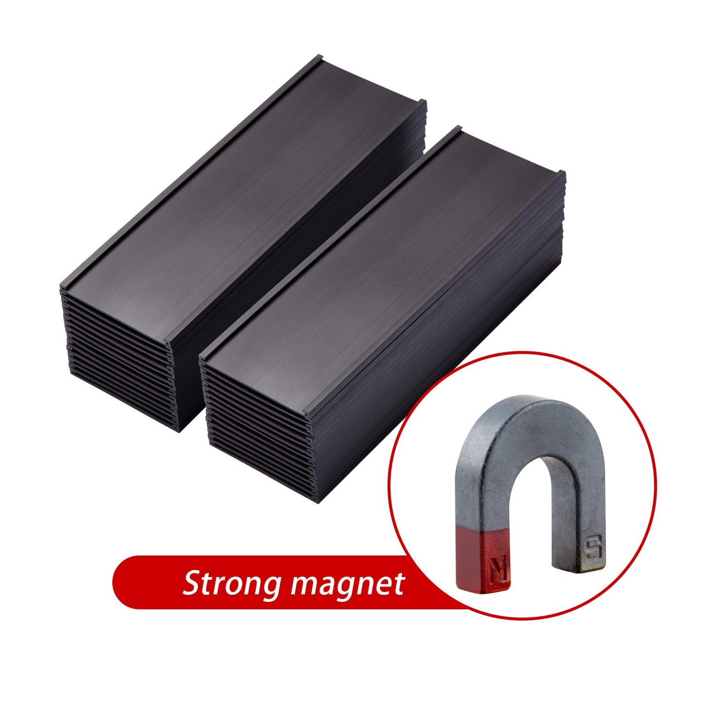 Eeoyu Magnetic Label Holders with Magnets Magnetic Data Card Holders with Clear Plastic Protectors for Metal Shelf, Whiteboard, Set of 50 (0.8 x 3 Inch)