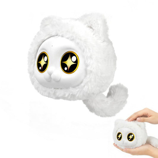 VLGOEM AI Talking Interactive Plush Toy, Smart Voice Responsive Robotic, Intelligent Learning Companion with Emotional Interaction, Educational Playmate for 14+Teens, and Seniors, Ideal （White）