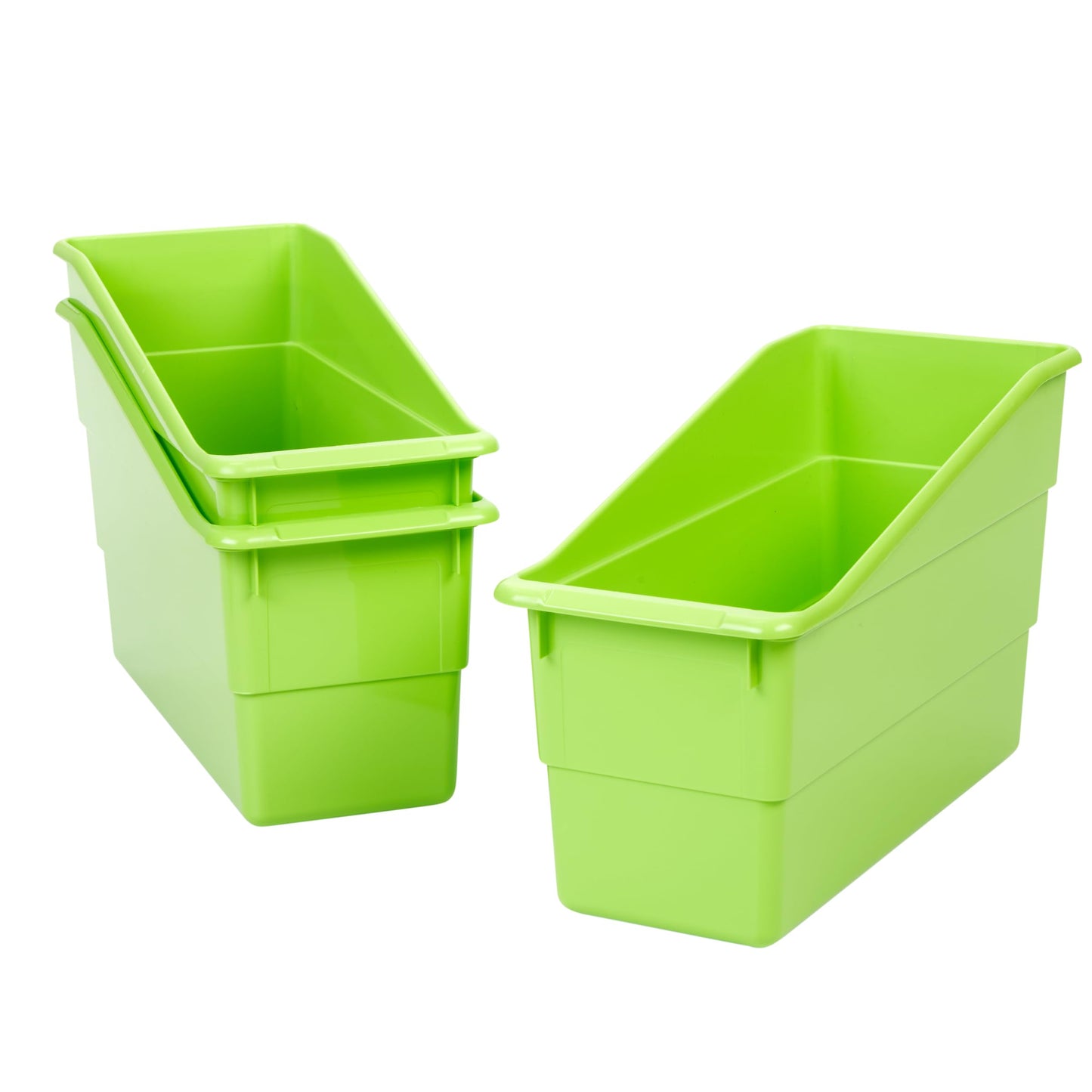 Really Good Stuff Durable Book and Binder Holders - 12 Pack, Green Neon, 5.5" x 12.5" x 7.5", Classroom Organization, Storage Solution, Sturdy and Versatile