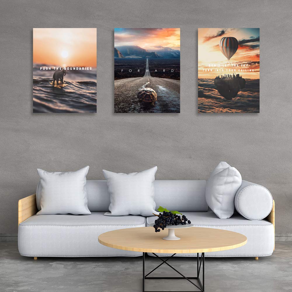 Halioyo Motivational Posters Canvas Painting Inspirational Wall Art Entrepreneur Quote Office Wall Decor Picture Artwork for Living Room Bedroom Home Decoration,12inch x16inch x3pieces