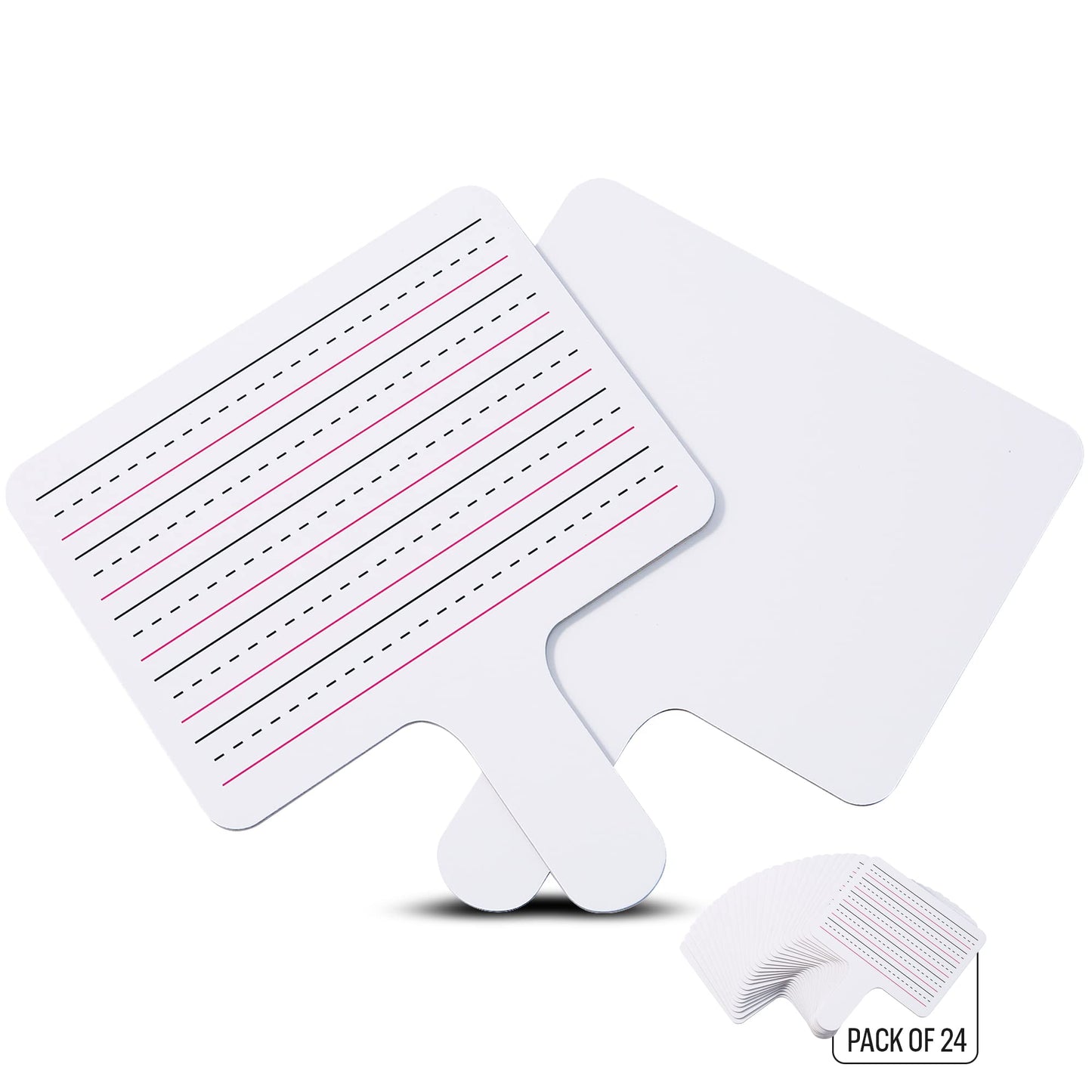 Epic Creations Dry Erase Paddles - 24 Pack 8.11 x 6.14 Inches - Double Sided Handheld Whiteboard - Dry Erase Signs - Hand Held White Board - Auction Paddles - White Board Paddles,Hand Dry Erase Board