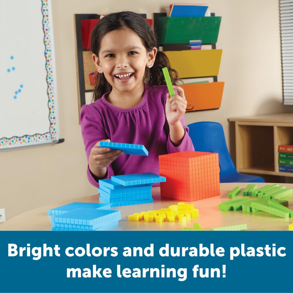 Learning Resources Brights Base Ten Classroom Set, 20-25 Students, 823 Piece Set, Ages 6+