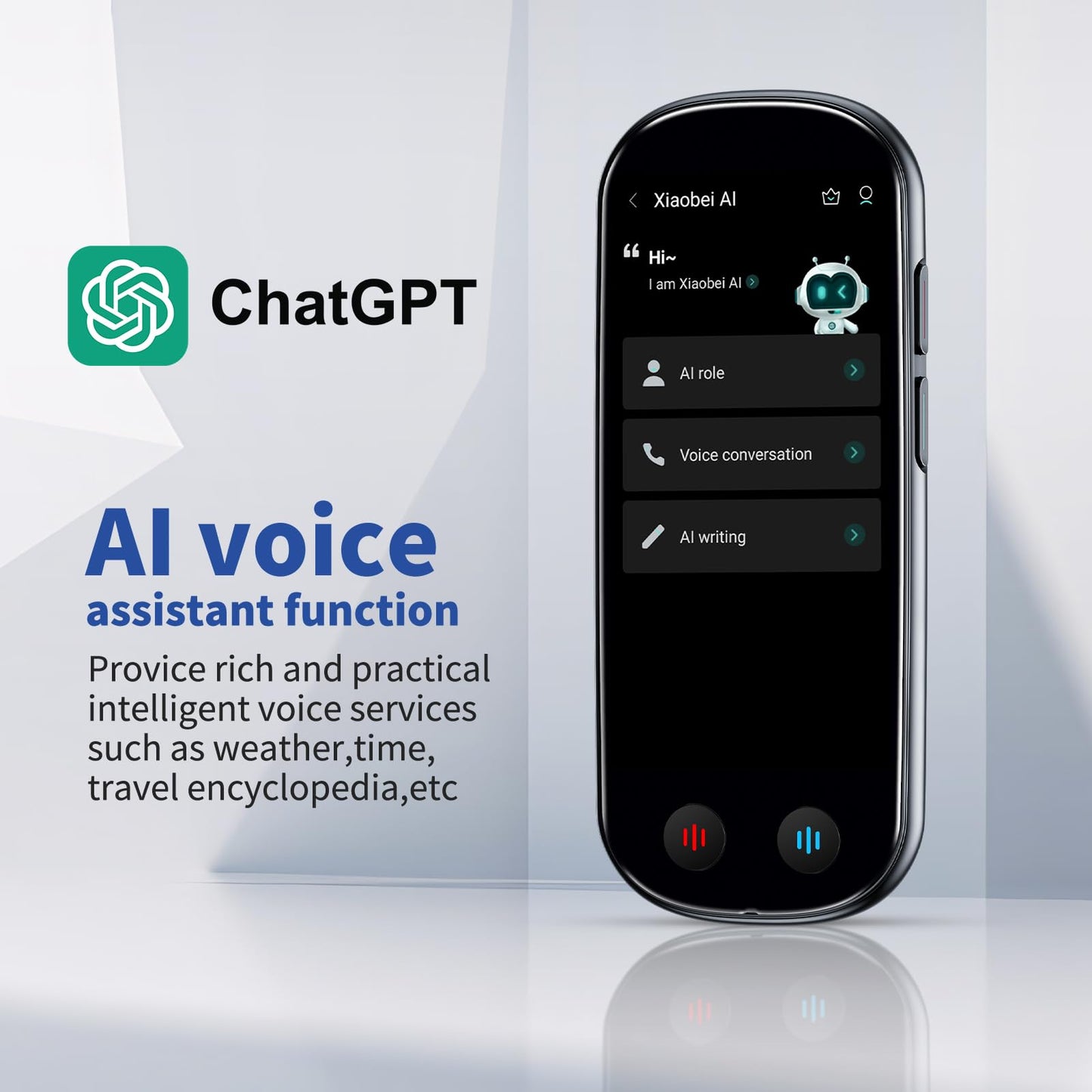 Ai Language Translator Device No WiFi Needed, Upgraded ChatGPT Translator, 150+ Languages Instant Two Way Translator Device, Offline/Recording/Photo/Voice Translatio for Business Learning