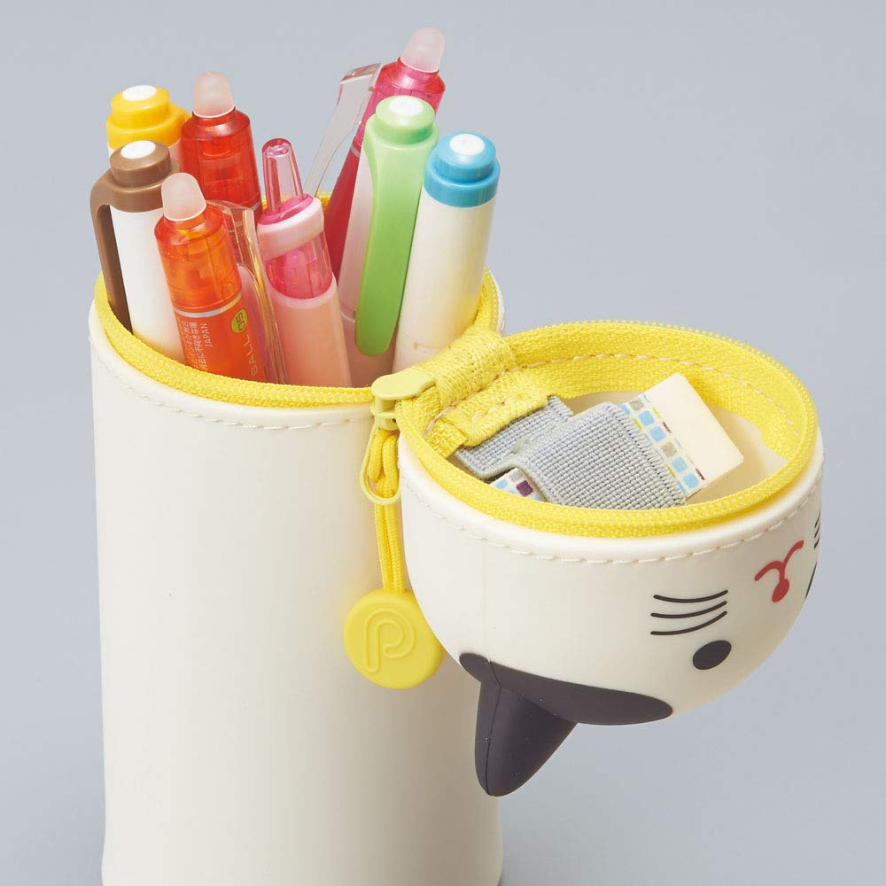 LIHIT LAB Kawaii Japanese Bird Stand Up Pencil Case For School Office College, Cute School Supplies, Animal Pen Holder Pencil Pouch Holder Teen Girls, Artist Pencil Case, Parrot (A7712-9)
