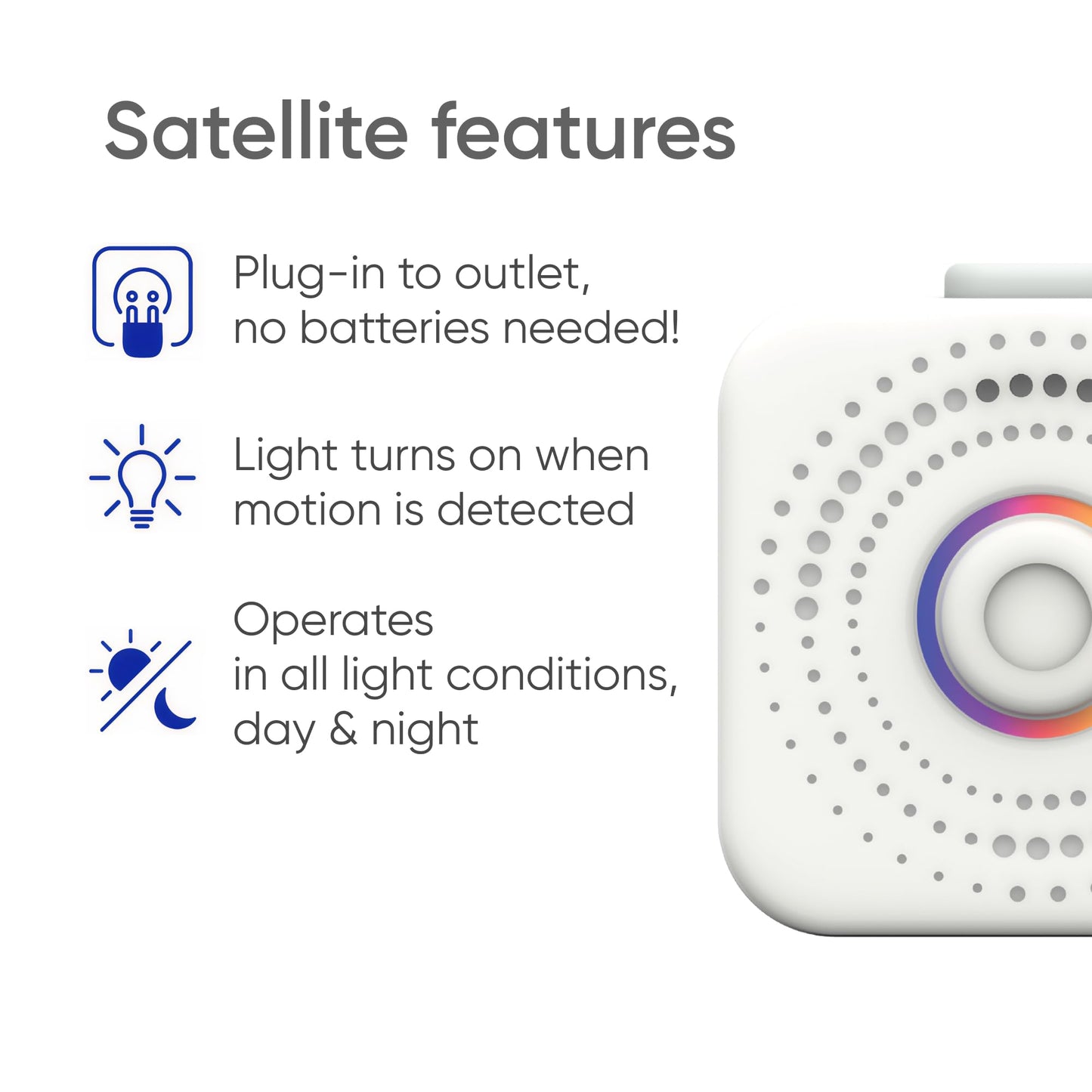 Nomo Smart Care Satellite - Eliminate Dead Zones & Boost Signal - Motion & Light Detector - Works w/Nomo Smart Care System - 1 Pack