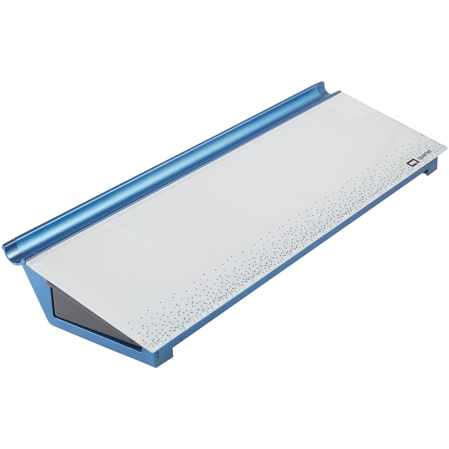 Quartet Glass Dry Erase White Board 18"W x 6"H, Compact Desktop Whiteboard with Storage Drawer, Dotted (GDP186D)