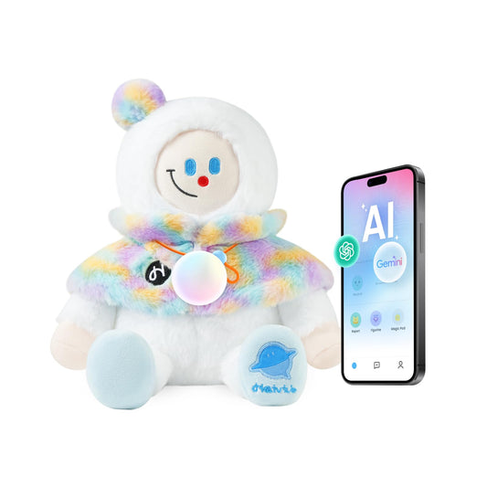 Smart AI Plush Toy Snowman Elf, Interactive Stuffed Animal for 3+ Kids, Screen-Free Educational Emo Robot with Advanced AI, APP with 16 Characters, Unique Gifts for Girls & Boys.Bedtime Companion