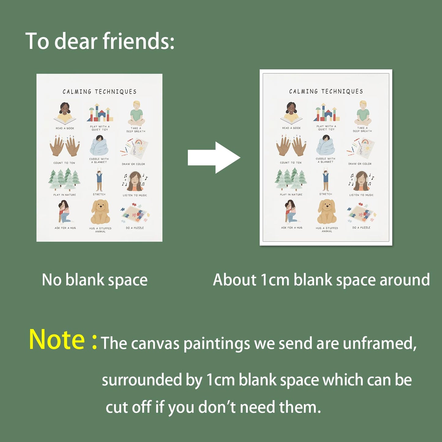 uoyien Calming Corner Classroom Mental health Posters Feelings Calming Techniques Canvas Wall Art Boho Emotions Chart for Kids Prints Special Education Wall Decor for Office School 12x16in Unframed