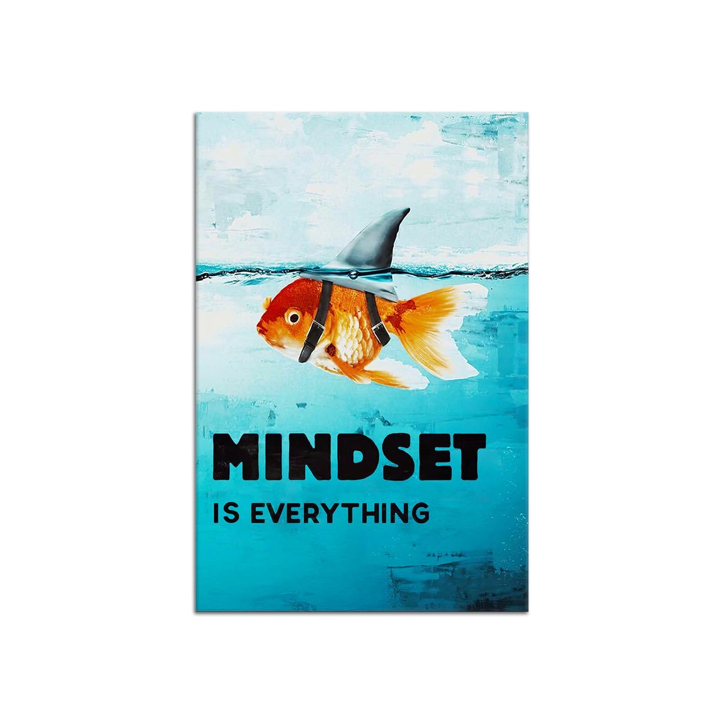 Mindset is Everything Canvas Wall Art Motivational Painting Inspirational Entrepreneur Quotes Picture Poster Print Artwork for Bedroom Office Home Decor Framed Ready to Hang [12''W x 18''H]