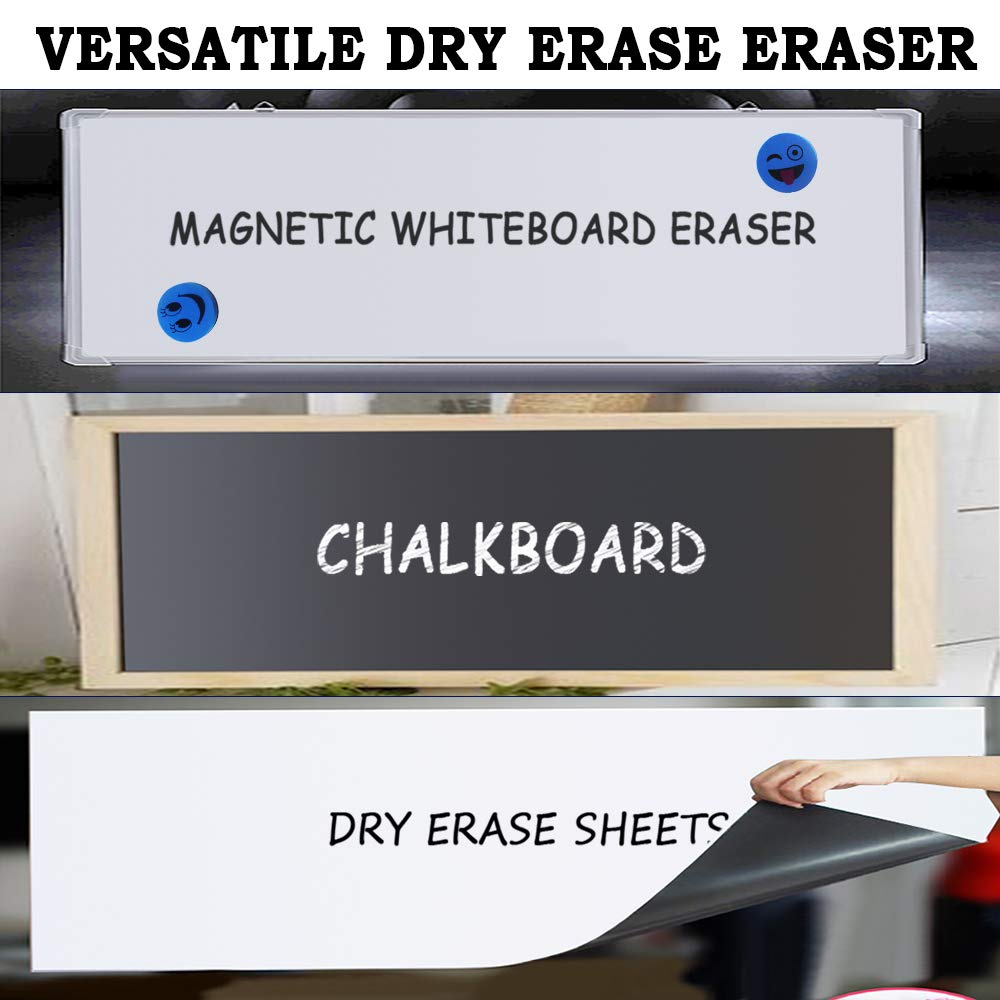Heqishun 40 Pack Magnetic Whiteboard Erasers Dry Eraser Cleaner for Classroom, Office (Blue, 2 inch)