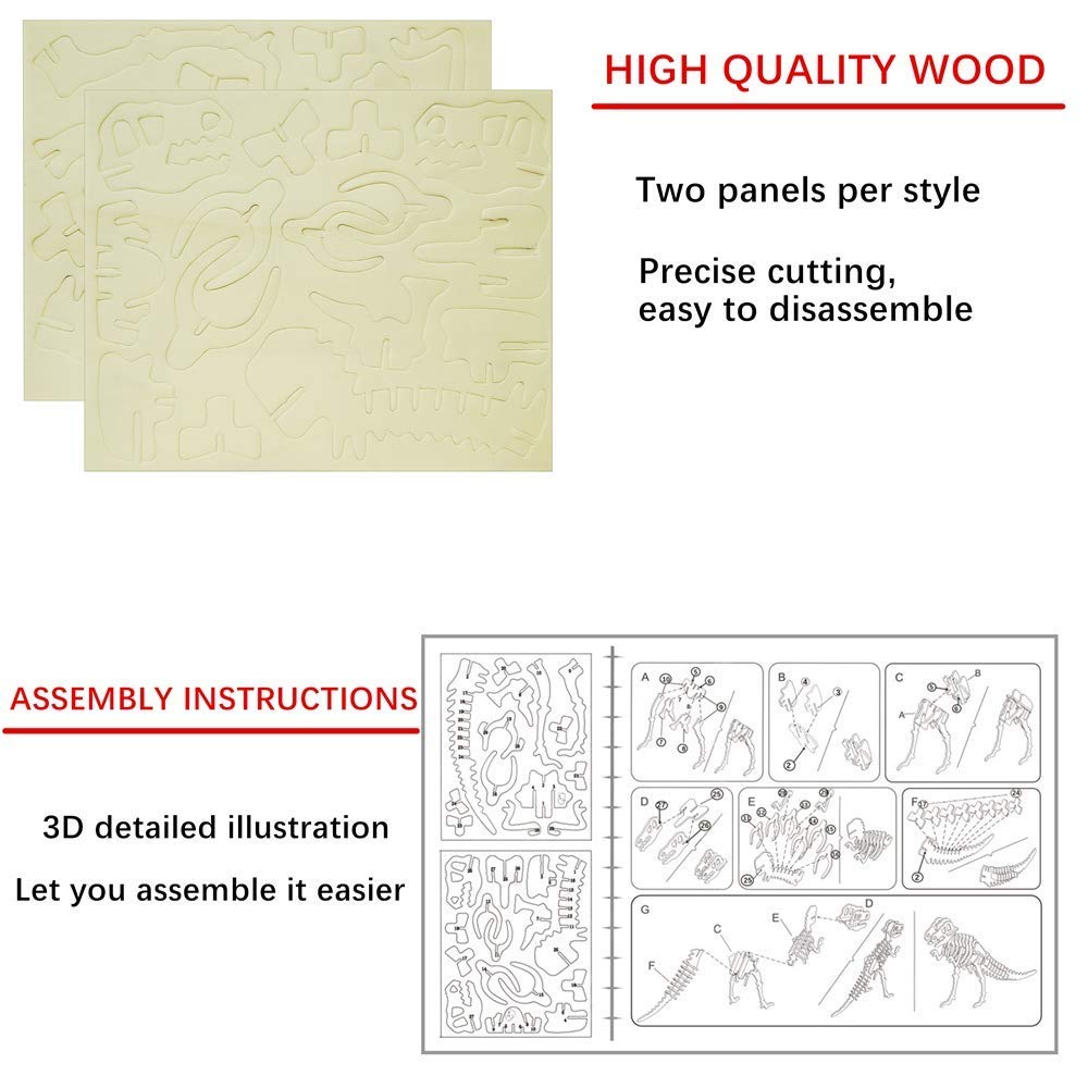 3D Wooden Robot Puzzle,4 Piece Set Wood Crafts DIY Assembly Puzzle,Wooden Robot Model Kits,3D Wood STEM Toys for Adults & Teens Christmas Birthday Gifts,Room Décor