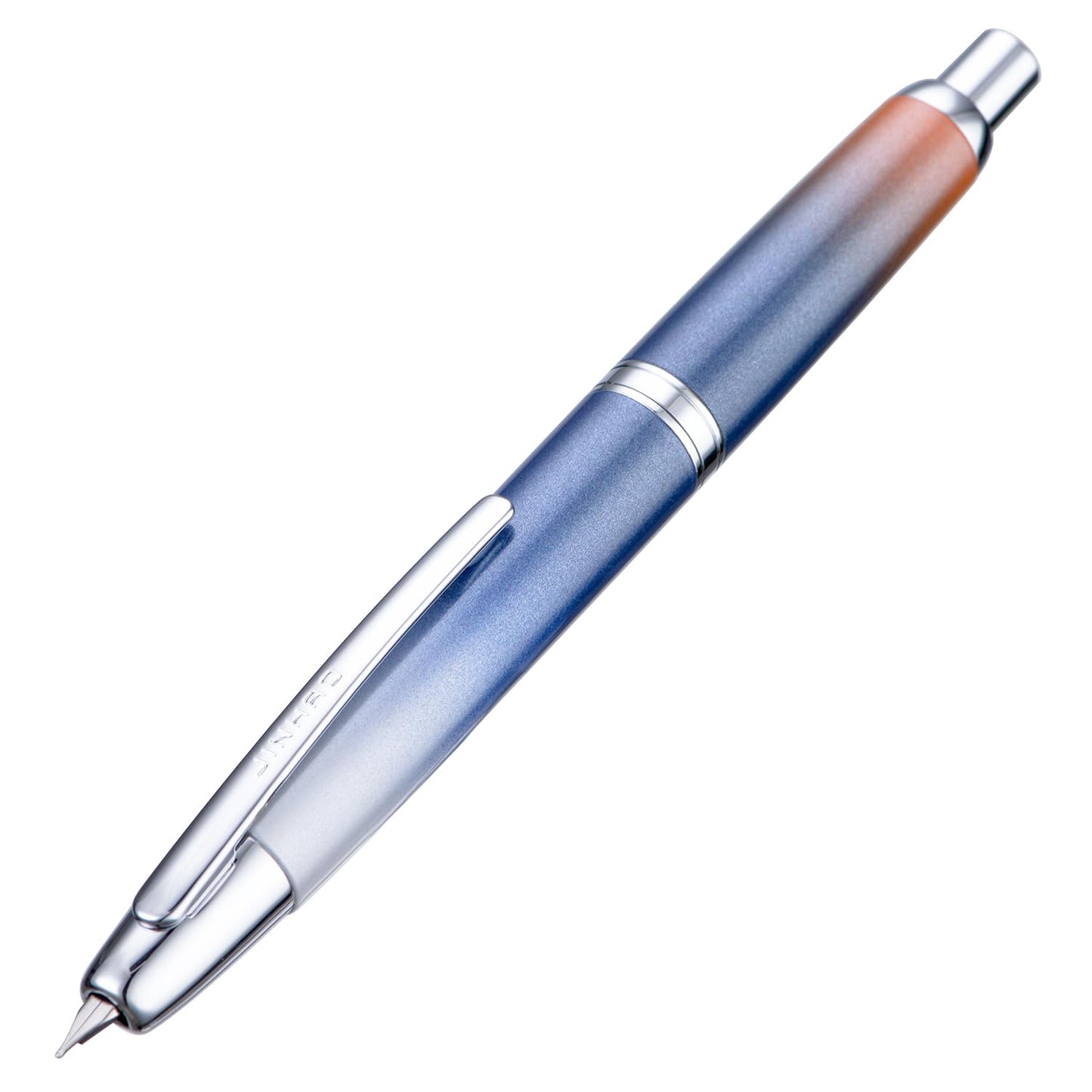 Jinhao 10 Press Fountain Pen with Box, Gradient Dark Blue Retractable Extra Fine Nib with Ink Converter Set (Silver Clip)