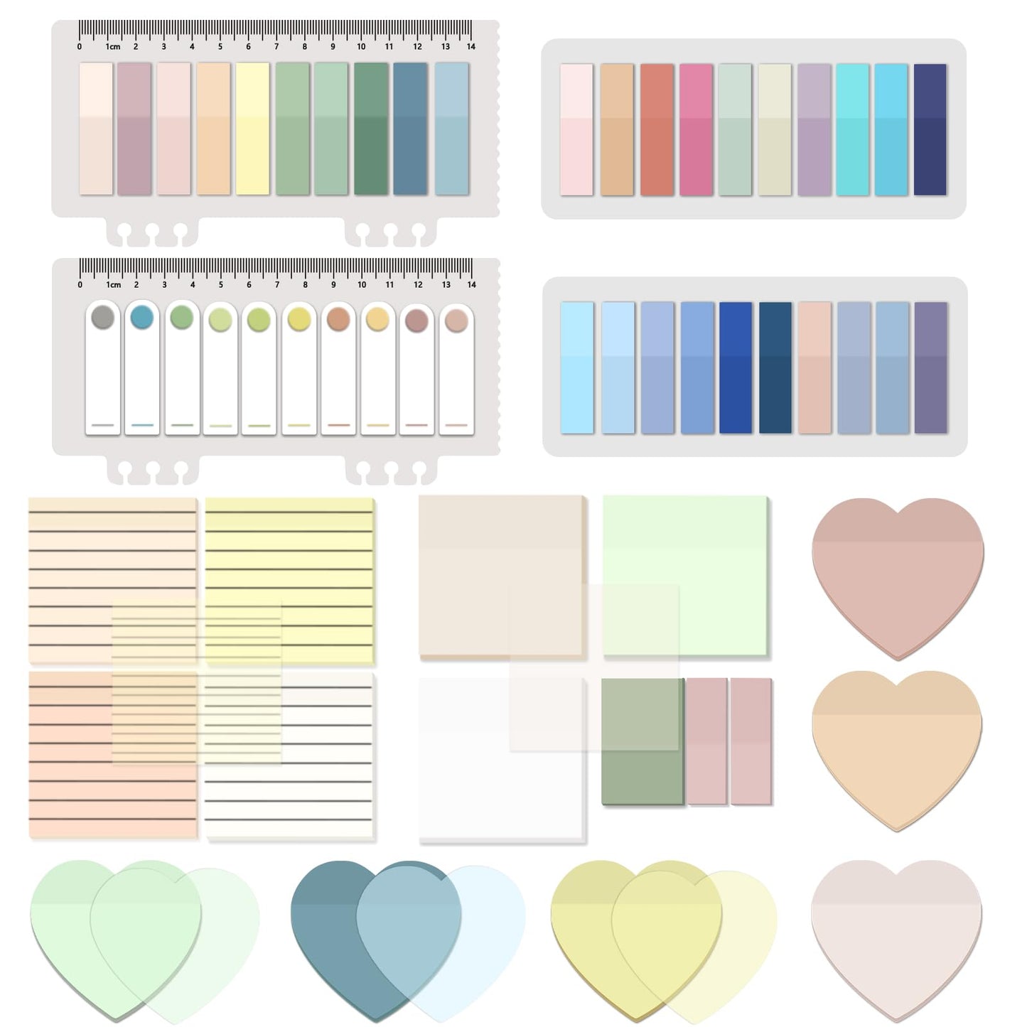 BAYTORY 1600 Sheets Transparent Sticky Notes with Lined, Clear Waterproof 3 x 3 inch See Through Memo Pad, Self-Adhesive Translucent Writable Index Tabs for Annotating Books