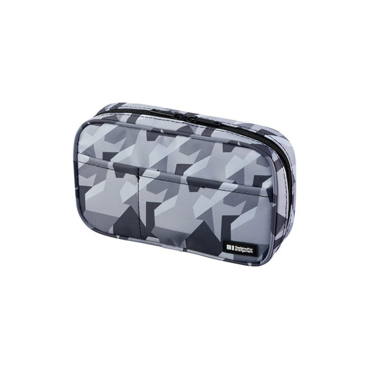 LIHIT LAB Large Capacity Zipper Pencil Case For School Office College, Big Capacity 4 Compartments Pencil Bag Holder Adults Teen Boys Girls, Travel Cosmetics Storage, Ice Gray Camo (A7551-135)