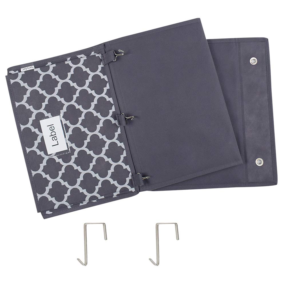 homyfort Over the Door File Organizer, Hanging File Folders, Wall Organizers and Storage for Mail, Magazine, Notebooks, Planners, Office, Classroom, 5 Extra Large Pockets (Grey Lantern Pattern)