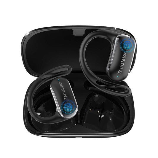 ANFIER Translation Earbuds Real-Time for iPhone & Andorid OWS Translator Earbuds |Lifetime Free Offline Translation(8 Languages) & Online Translation(144 Languages & Accents) AF56 Black