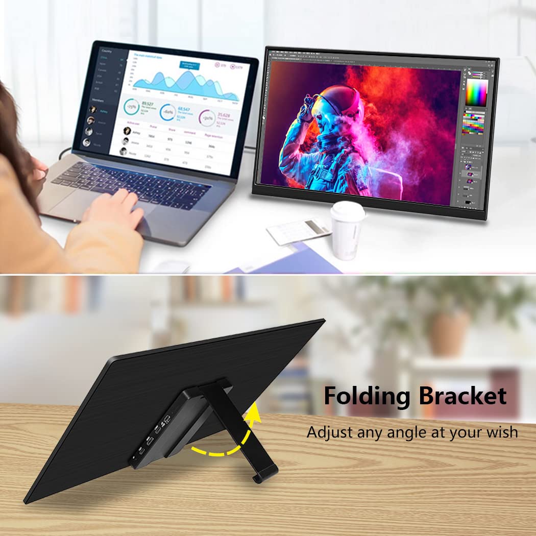 Magedok 4k Portable Monitor, 14 Inch Portable Monitor USB C, 10-Bit Adobe 95% HDR Game Display with USB C/HDMI/Mini DP Compatible with Laptop/Game Console/PC/Surface (14")