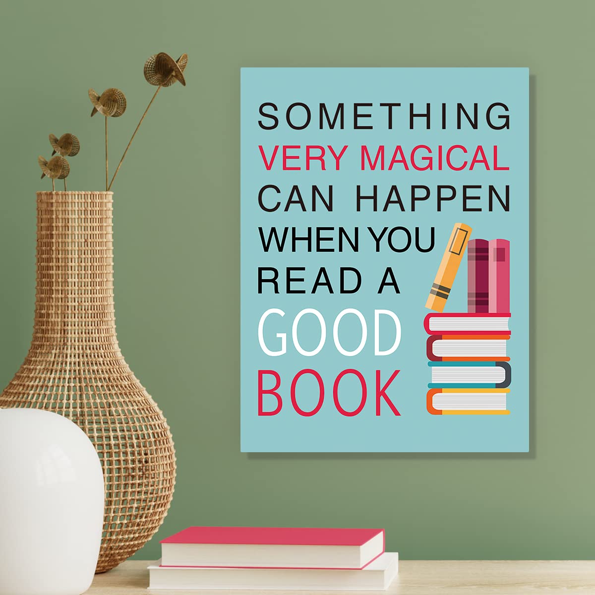 CHDITB Funny Reading Quote Art Prints - 8'x10' Set of 6 Motivational Positive Read More Book Frame Poster Readers Book Lovers Bookworm Student Gift, Wall Art for Library, School College Dorm Decor