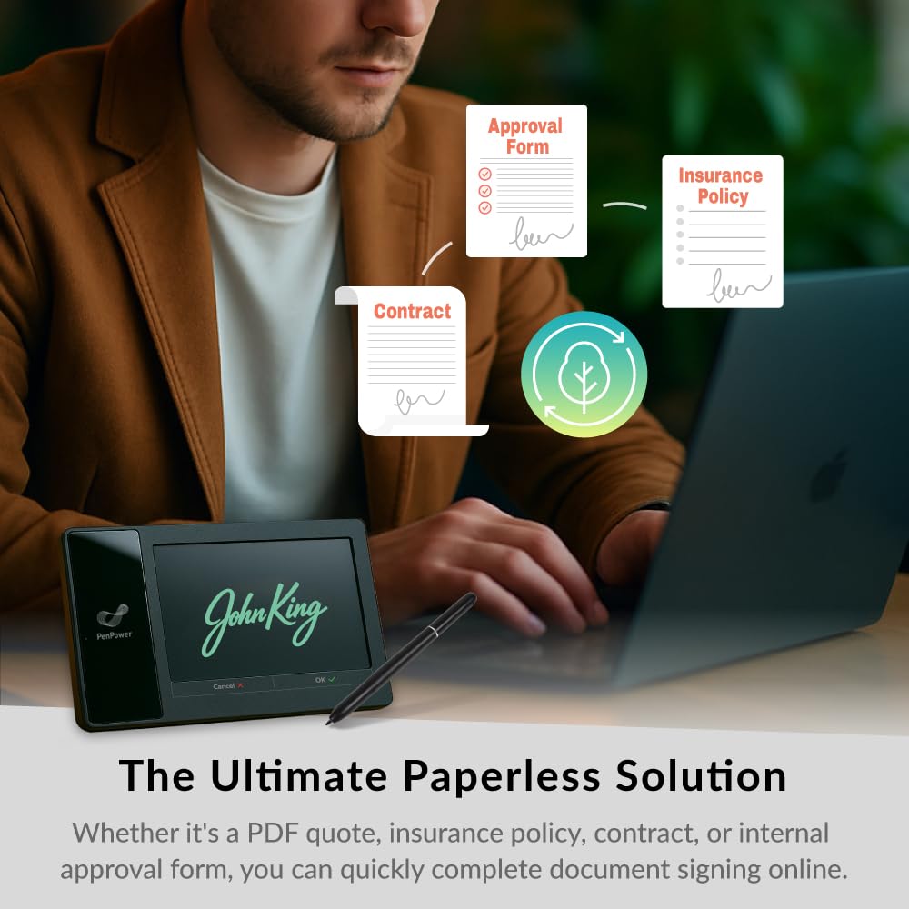 PenPower ePaper SignPad - e-Signature on MS Word, PDF, JPG and PNG with timestamp