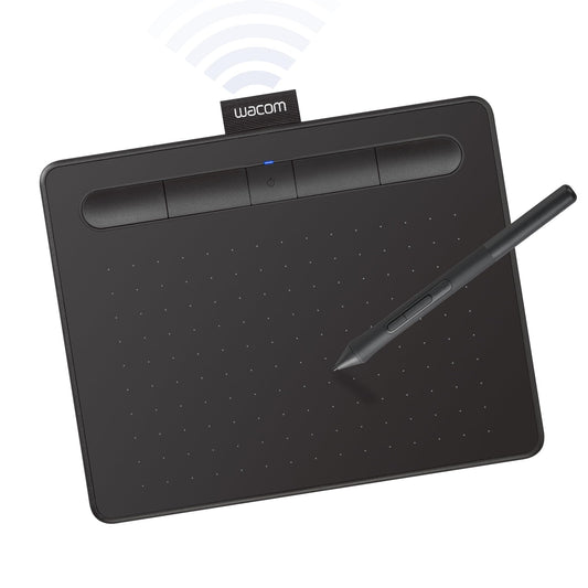 Wacom Intuos Small Bluetooth Graphics Drawing Tablet, 4 Customizable ExpressKeys, Portable for Teachers, Students and Creators, Compatible with Chromebook Mac OS Android and Windows - Black