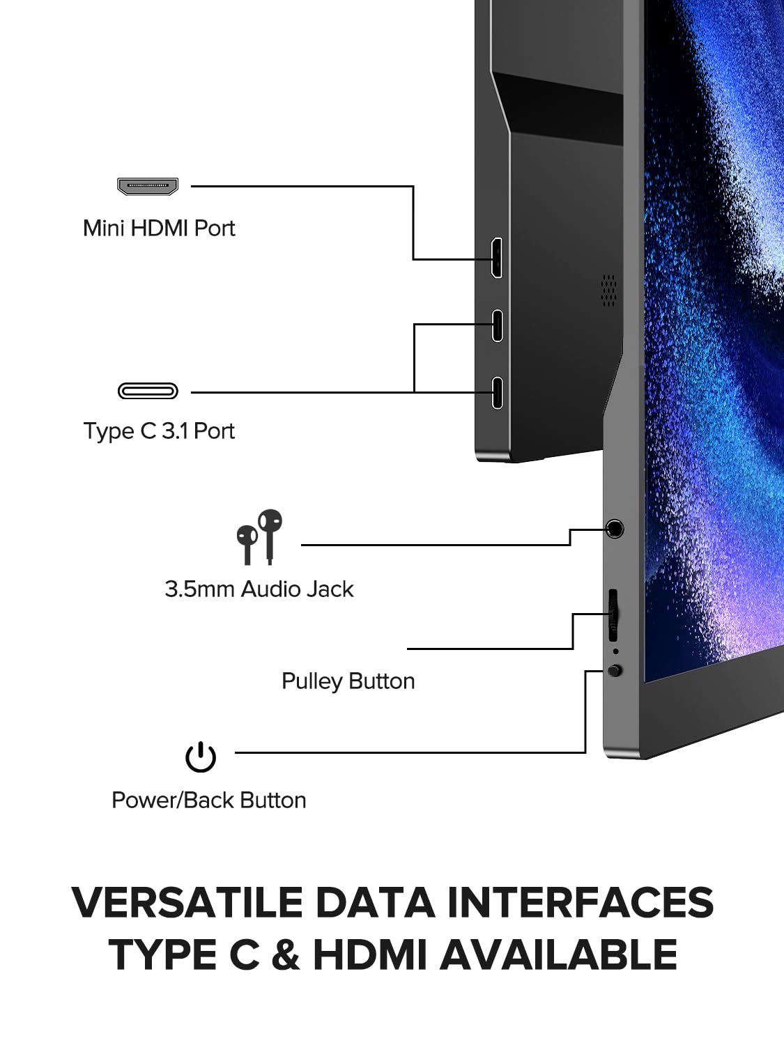 EVICIV Portable Monitor Touchscreen 15.6”, 125% sRGB 1080P IPS 10-Point Touch Screen Monitor, VESA & Case, MINI HDMI USB C, Ultra-Thin Travel Second Screen for Laptop, Computer, Game Consoles