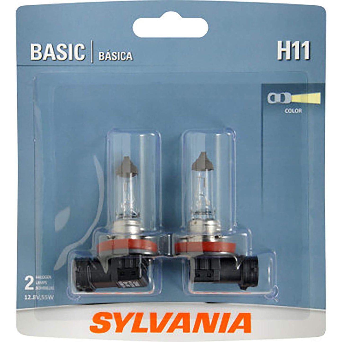 SYLVANIA H11 Halogen Bulbs for Headlight, Fog, and Daytime Running Lights - 2 Pack, Black, Model H11.BP2