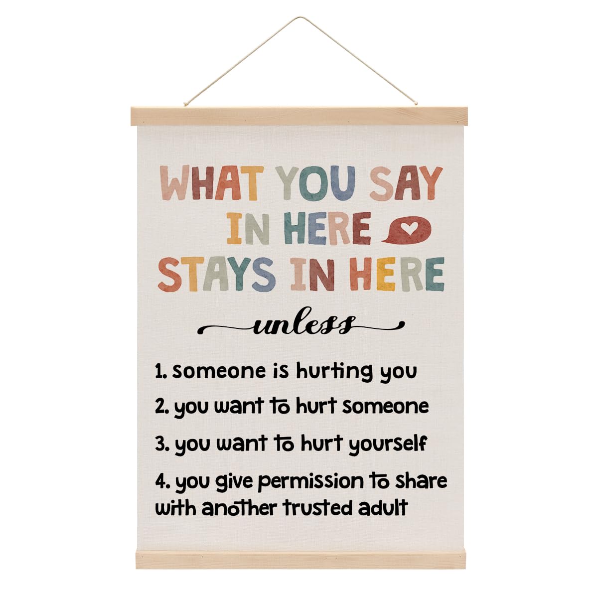 XFN Boho Growth Mindset Wall Art Banner, 15.8"L x 11.8"W, Multi 0049, Perfect for Bedroom, Living Room, Office, Classroom, Nursery Room Decor