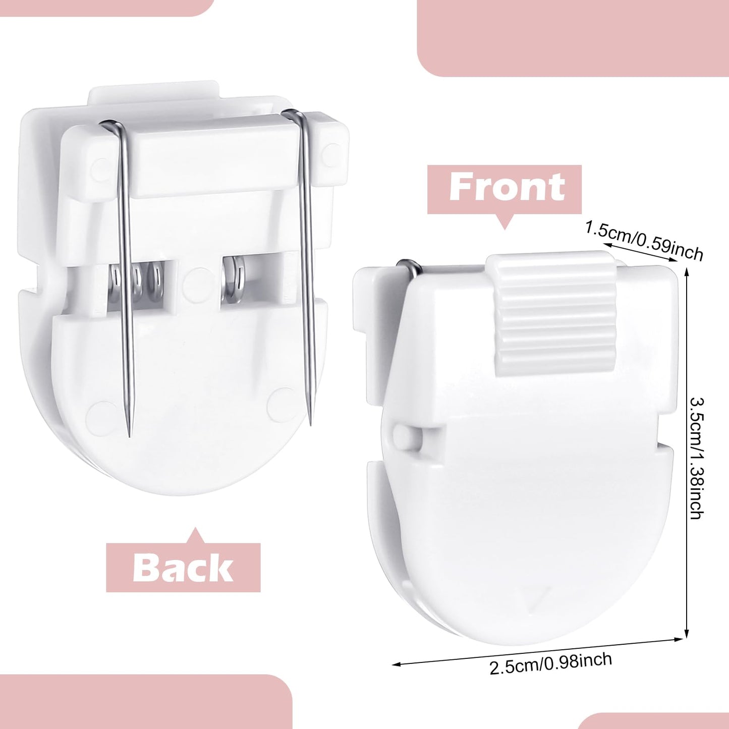 Feifeiya 15 Pcs Cubicle Clips Fabric Panel Cubicle Accessories Fabric Partition Panel Wall Clip Office Photos Wall for Notes Memos Standard Size, 40-Sheet Capacity (White)