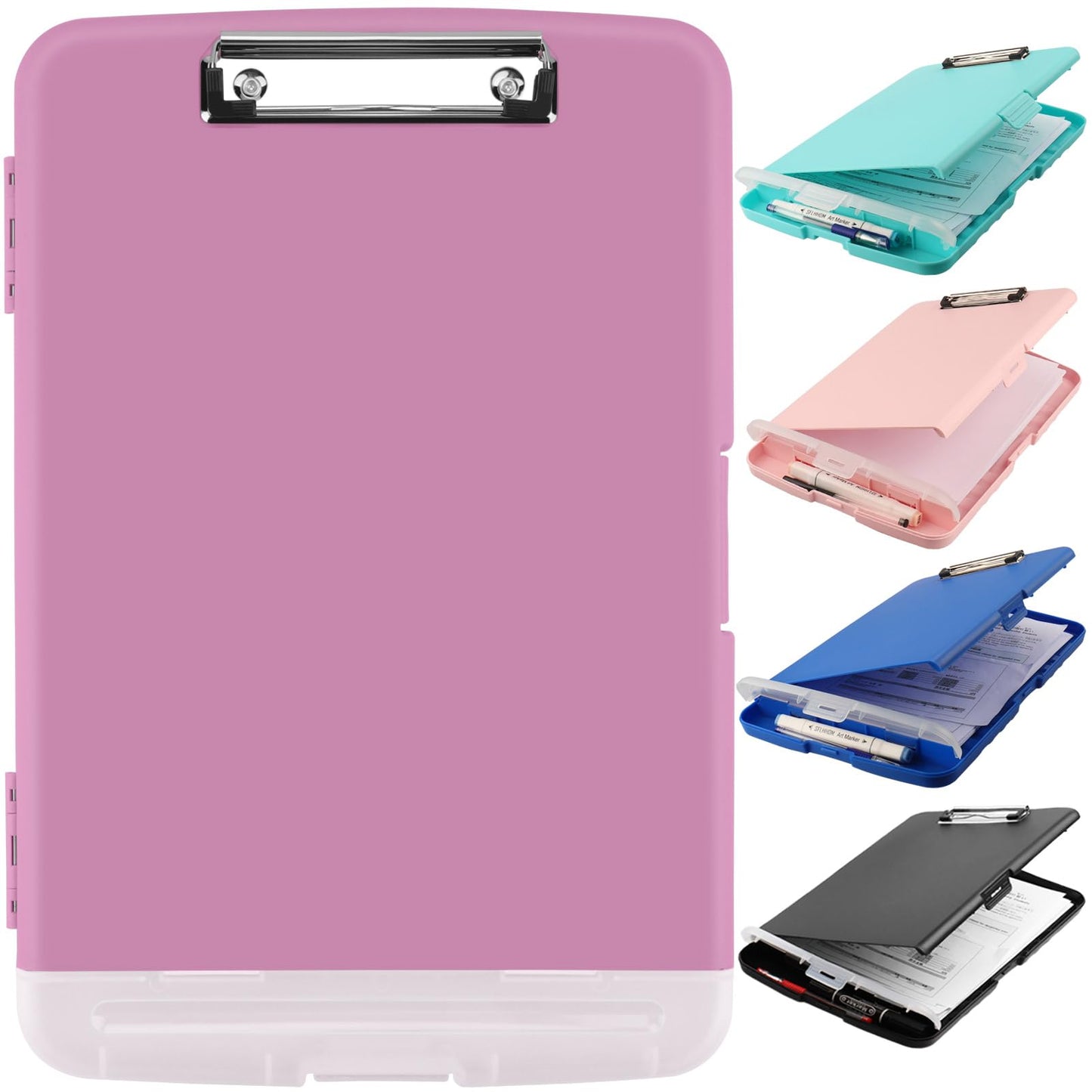 SFLHHDM Purple Clipboard with Storage, Clip Boards 8.5x11, Plastic Clipboard with Pen Holder, Teacher Clip Board, Clipboards Organizer for Women Teachers Work, School & Office Supplies