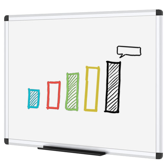 VIZ-PRO Dry Erase Board/Non-Magnetic Whiteboard, 48 x 36 Inches, Wall Mounted Board for School Office and Home