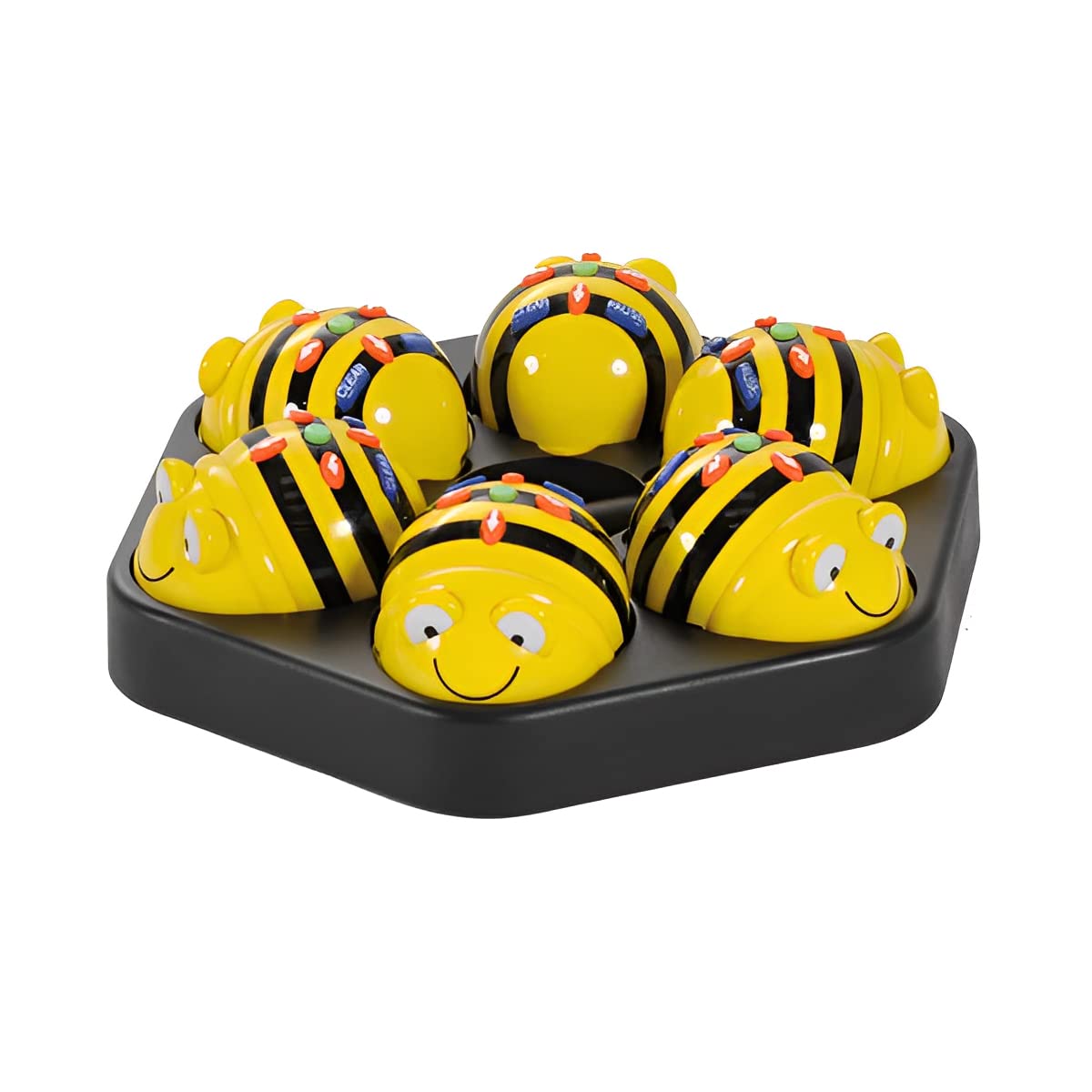 Coding Robot Starter Set with 3 Activity Mats - 6 Bee-Bot See & Say Programmable Floor Robots, Alphabet, Busy Street & Farmyard Mats, Docking Station, STEM Kit for Preschool & Classroom
