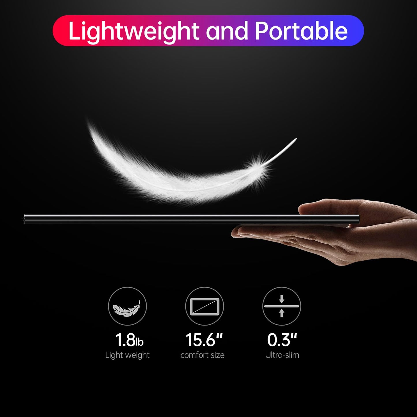 Anyuse 4K Portable Monitor 15.6" 3840x2160 UHD USB-C HDMI Laptop Monitor, 100% RGB IPS Computer Gaming Display HDR Travel Monitor w/Speakers & Smart Cover for Laptop Xbox PS5 Switch PC Phone