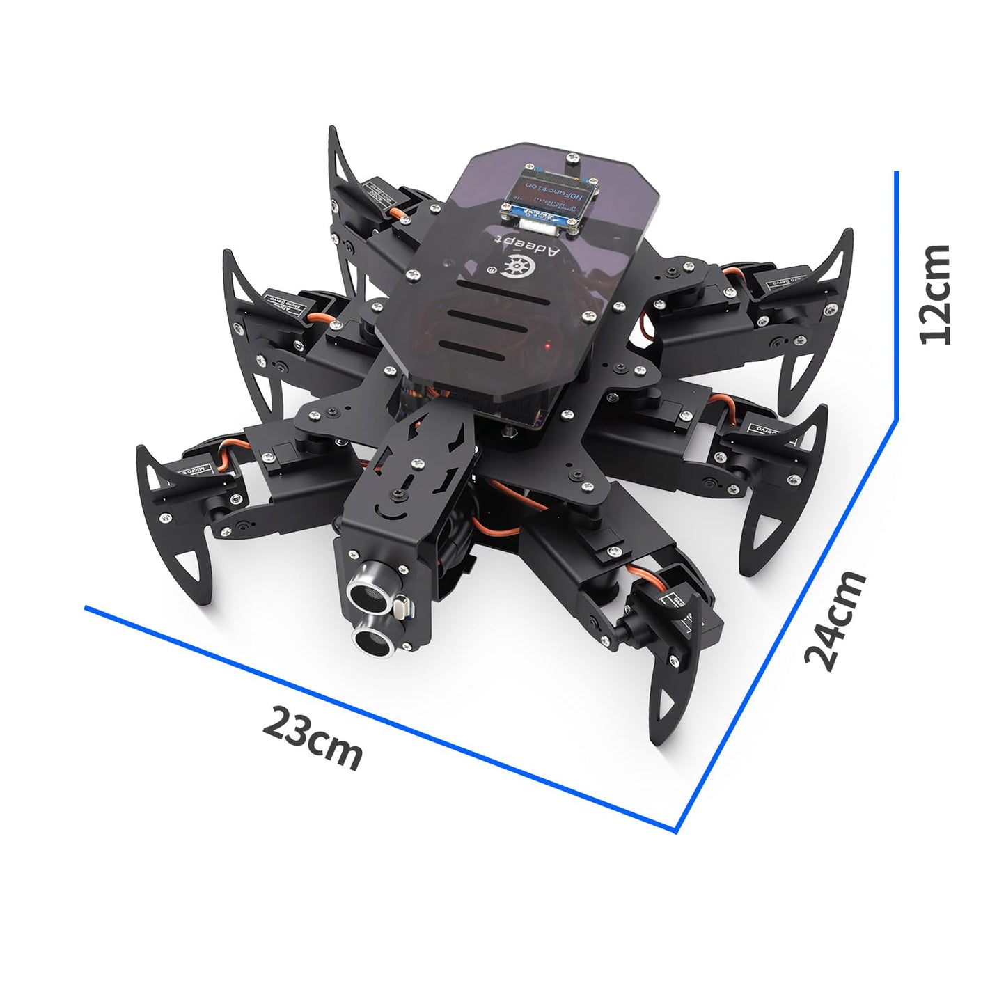 Adeept Ultimate Hexapod Spider Robot Kit, Metal Body, Arduino Programming, WiFi/IR Remote Control with OLED Display, Python/APP, STEM Educational Robotics Kit for Adults & Teens with PDF Manual