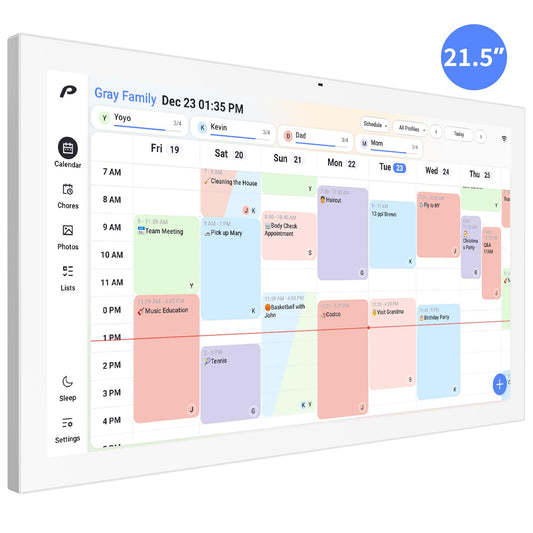 Digital Calendar, 21.5 inch Wall Planner & Chore Chart, FULL HD Interactive Touchscreen Display, Portable Smart Family Organizer, Event Planner, Perfect for Family Schedules - Wall Mountable, No Subscription (Free Magic Import)