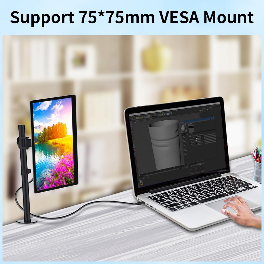 Magedok 10.1 Inch Touchscreen Mini Monitor, IPS 1540×720 USB-C HDMI Portable Secondary Display with Stand & Speaker, Stretched Bar Screen for PC Laptop Rasp PI AIDA64 STEM DIY