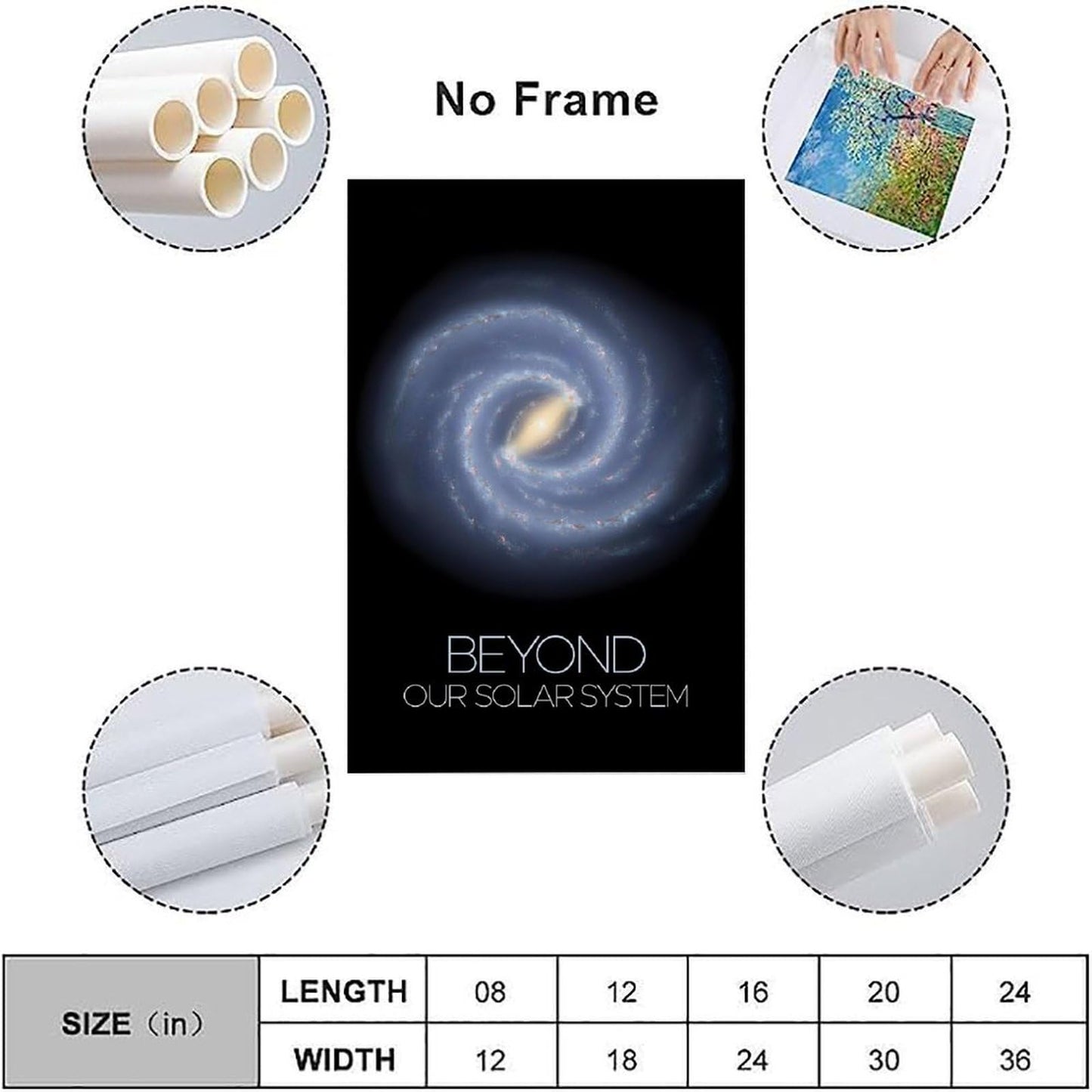 Milky Way Galaxy Wall Art 16x24 Inch Unframed– Spiral Galaxy Astronomy Poster Print, Space Science Decor for Classroom, Kids Room, Home Office, Science Gift for Students & Teachers