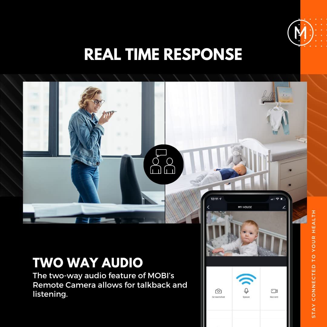 MOBI Connect Emergency Alert System Bundle, Smart Wireless Caregiver Support Monitoring System Pair with Multi-Purpose Monitor