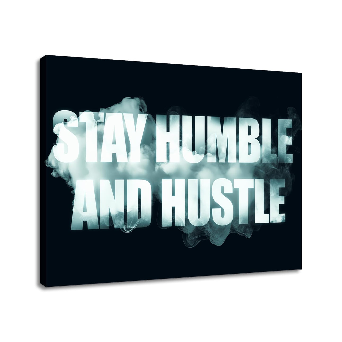 YSPCSUN Inspirational Posters for Office, Stay Humble and Hustle Canvas Poster Single Panel Wall Decor for Home Office Dorm Classroom, Framed Canvas Art, 24x18inch