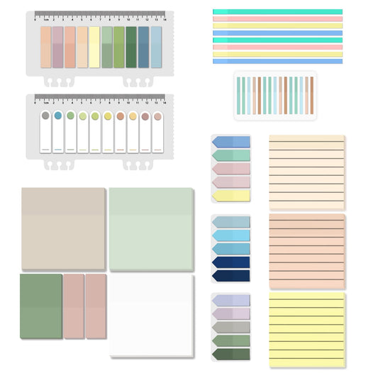 BAYTORY 1610 Sheets Transparent Sticky Notes with Highlighter Tape, Clear Waterproof 3 x 3 inch See Through Memo Pad, Self-Adhesive Translucent Writable Index Tabs for Annotating Books