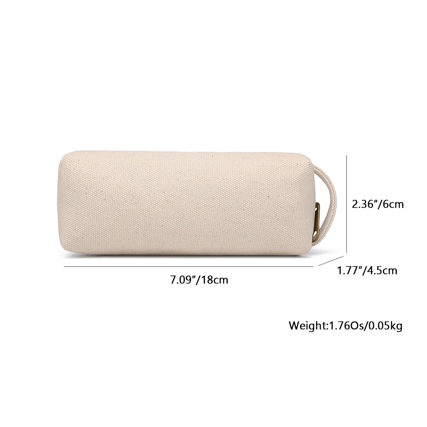 YONBEN Pencil Case Soft Cotton Canvas Pencil Pouch Bag for Easy Carry Stylish and Durable for Pens and Pencils (Beige)