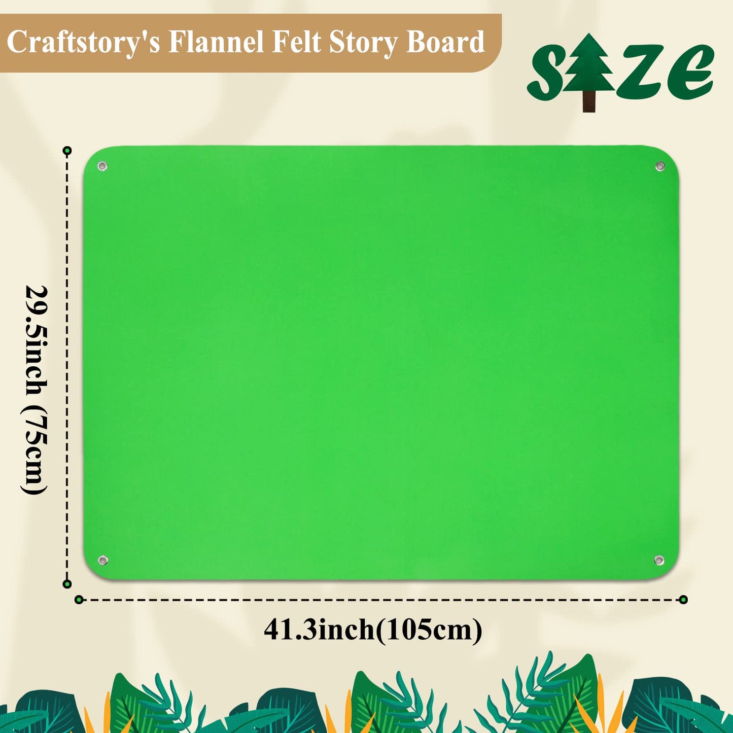 Craftstory 3.5 Feet Flannel-Board for Toddlers Preschool as Kids Felt Stories Activities Play Kits Wall-Hanging Birthday Gifts (Green)
