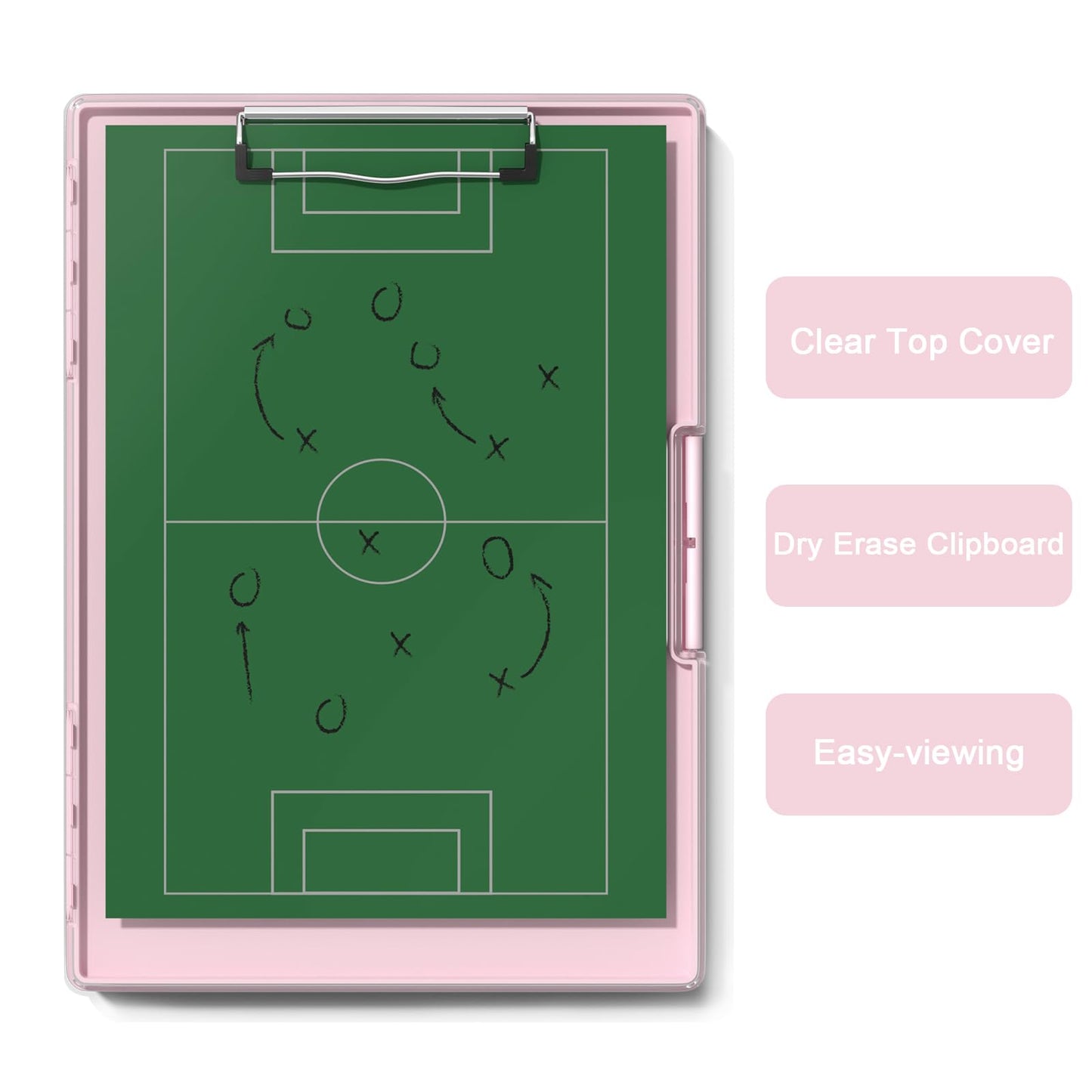 Hongri Clipboard with Storage, Pink 8.5 x 11 Folder Nursing Side Opening, Heavy Duty with Dual Compartment, Smooth Writing for Teachers, Classroom, Size 13.3 x 9.4 x 1.5 in, Office & School Supplies