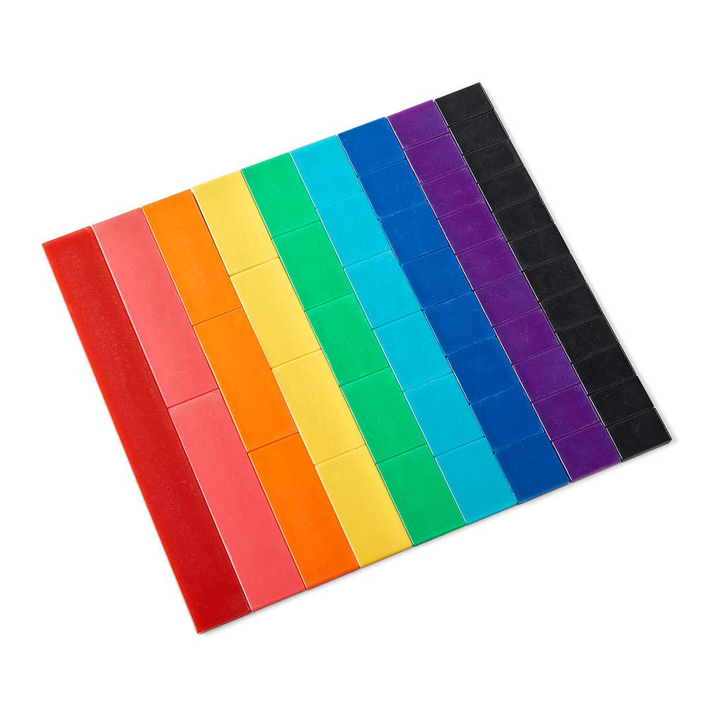 hand2mind Plastic Rainbow Blank Fraction Tiles, Montessori Math Materials for Kids to Learn Fraction Equivalence Math Manipulatives 4th Grade Fraction, Homeschool Supplies (Set of 51)