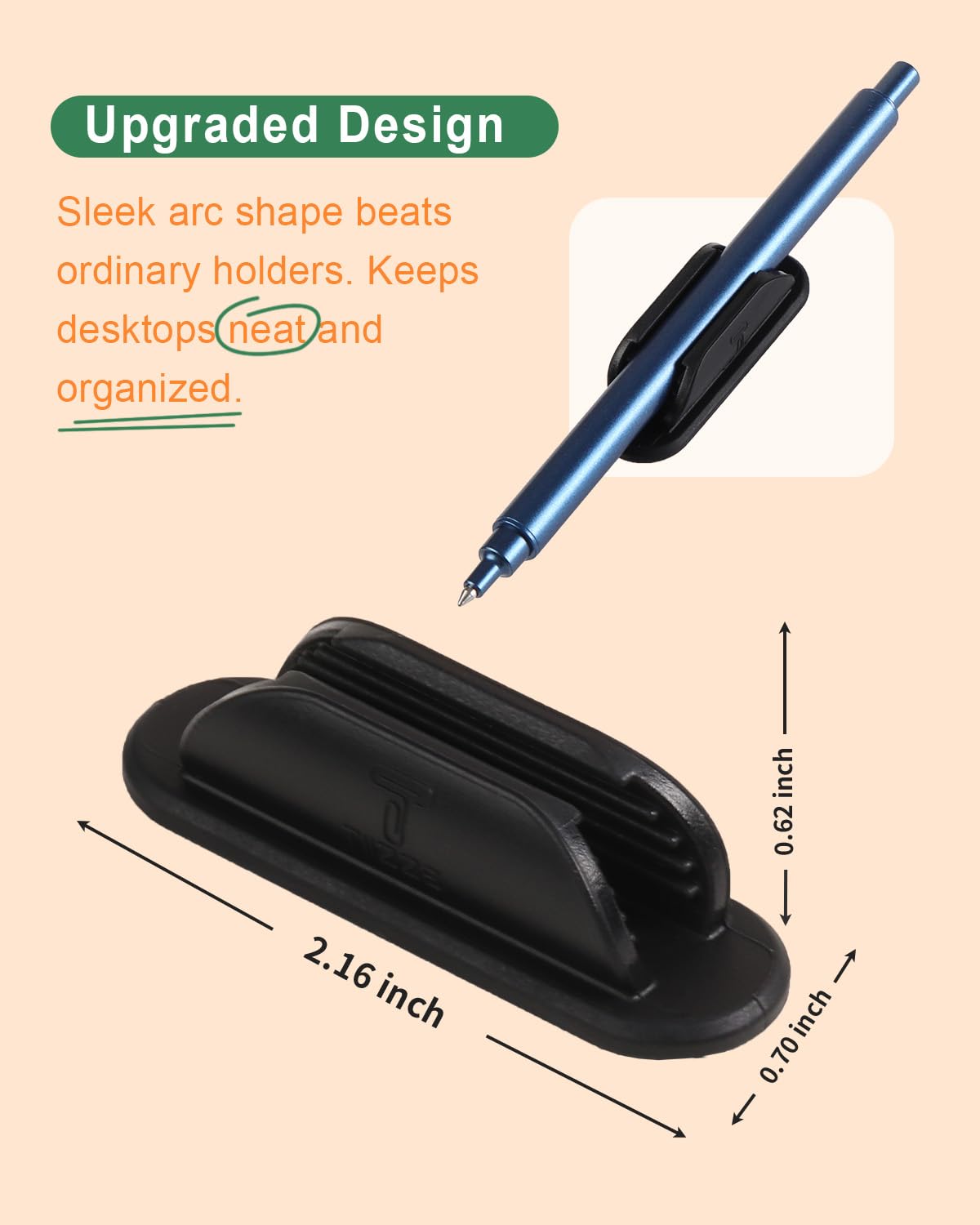 Tiizze Adhesive Pencil Holders for Desk Set of 20 - Silicone Pen Holder with Upgraded Acrylic Adhesive Pads - Flexible Desk Pencil Holder for Class Office Essentials Accessories, Teacher Supplies