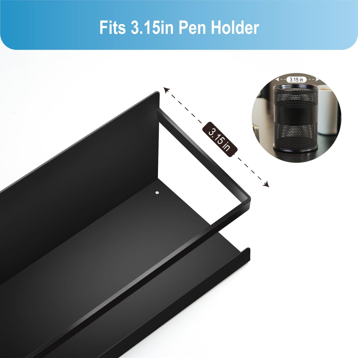 VANPET Metal Magnetic Book Shelf for Whiteboard, Metal Magnetic Bookshelf, Book Display Shelf for Teacher Kids Classroom Office (Black)