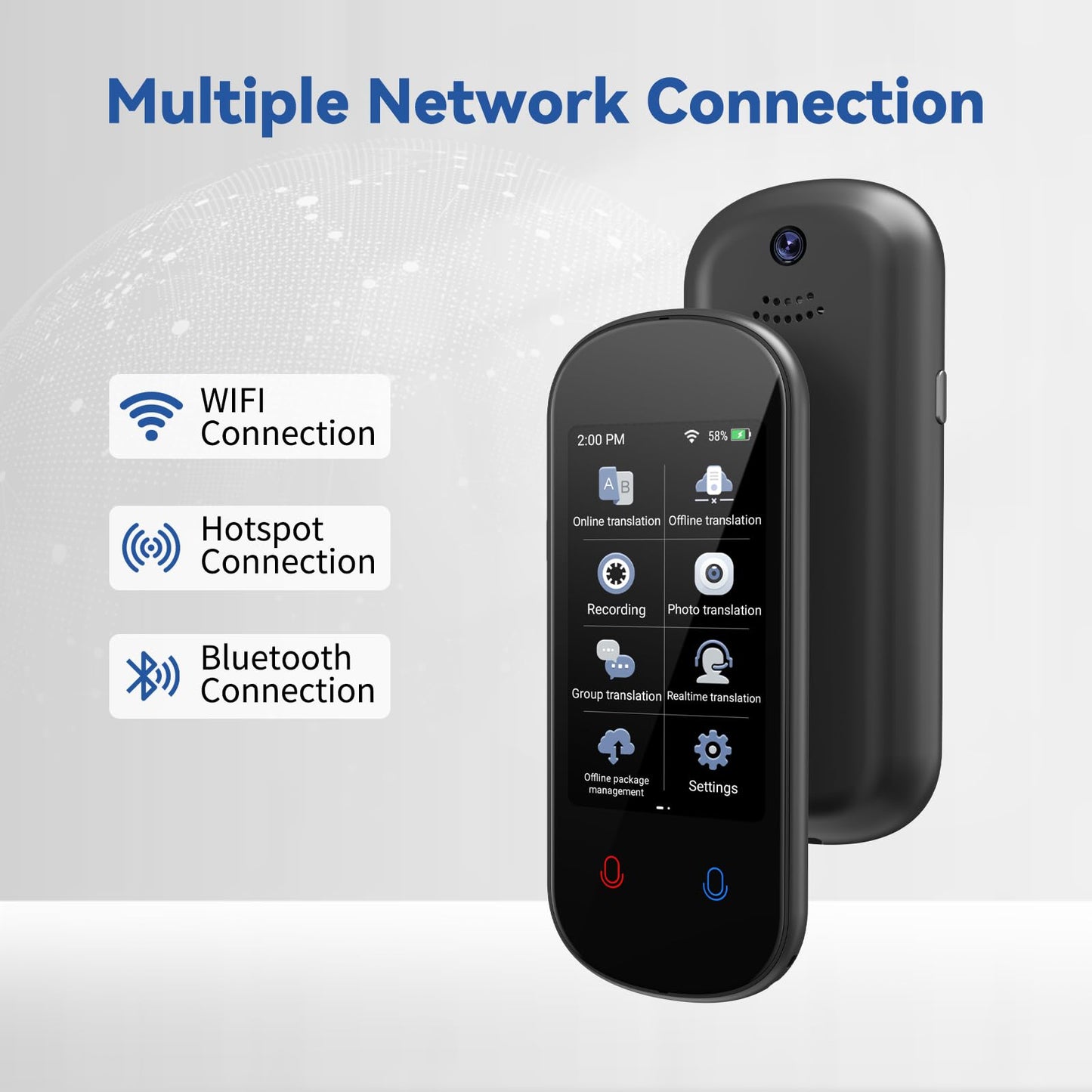 Language Translator Device, 150 Language Real-Time Voice Translator Upgraded ChatGpt AI Translator Voice/Text/Photo Online Offline Translator Portable Two-Way Translation for Travel Business Learning