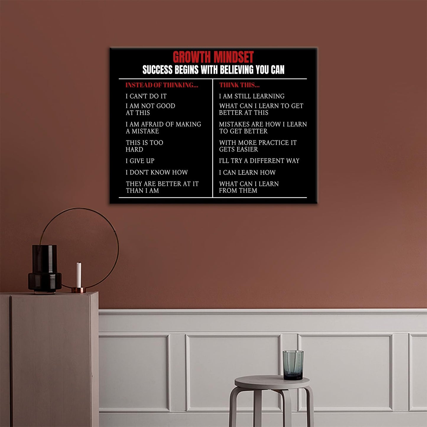 Inspirational Canvas Wall Art Motivational Poster Print Quotes Artwork Picture Painting Positive Sign Wall Decor for Modern Home Bedroom Office Classroom Gym Stretched and Framed [18''Wx 24''H]
