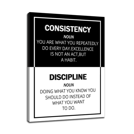 DINGFUN Motivational Canvas Wall Art Inspirational Office Wall Decor Painting Poster Modern Inspiring Picture Print Artwork for Modern Home Bedroom Office Workplace Gym Ready to Hang [18''Hx24''W]